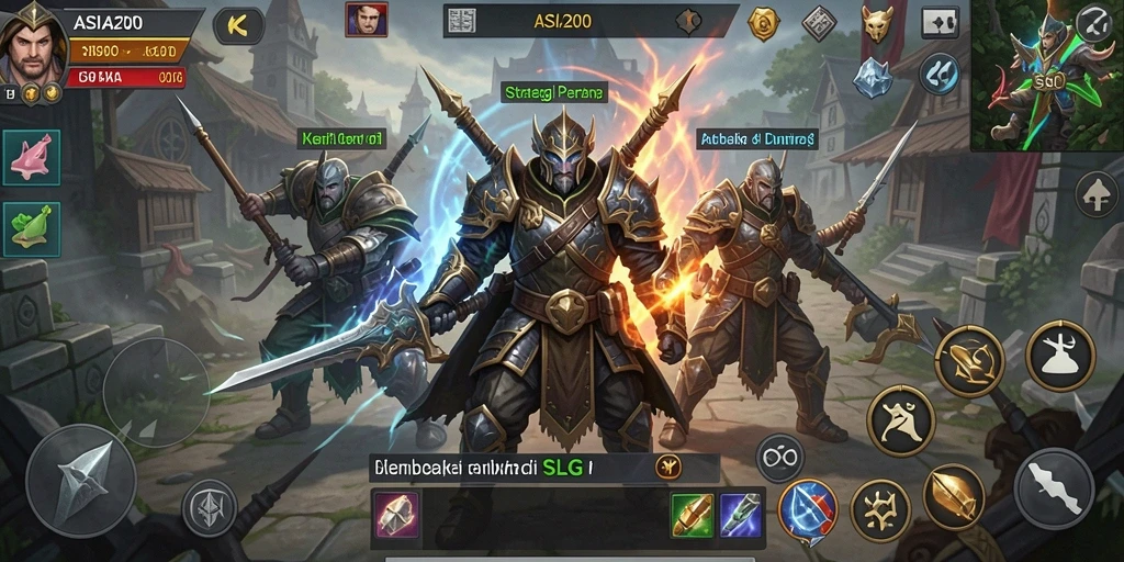 Screenshot utama ASIA200 menunjukkan pertempuran menarik di dunia SLG.