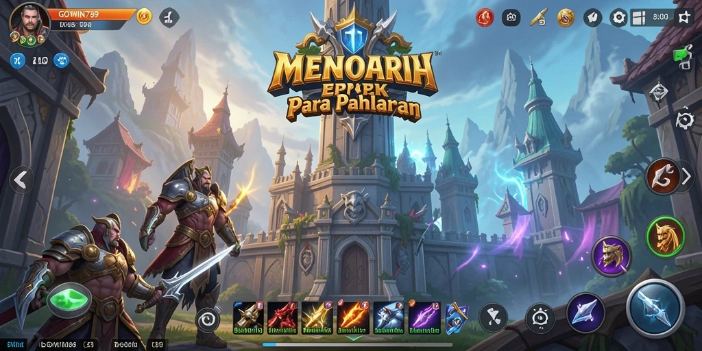 Tampilan menarik dari gameplay menara pertahanan di GOWIN789.