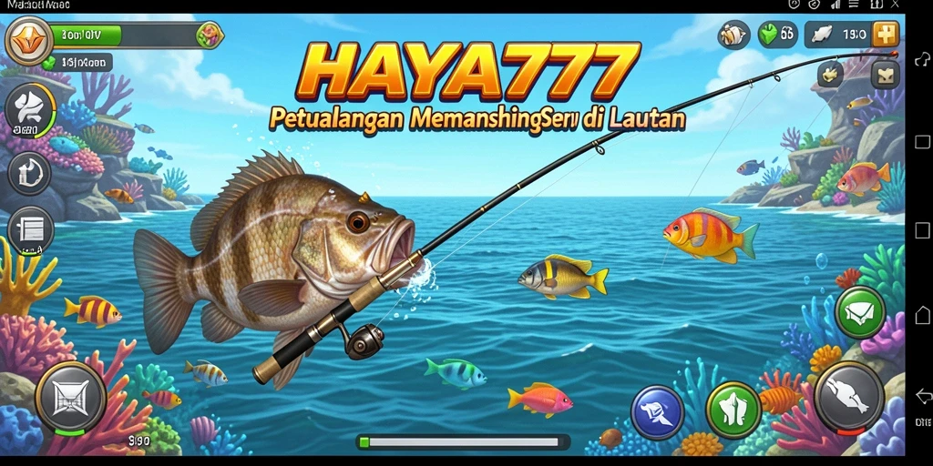 Gameplay seru HAYA777 saat menangkap ikan di laut.