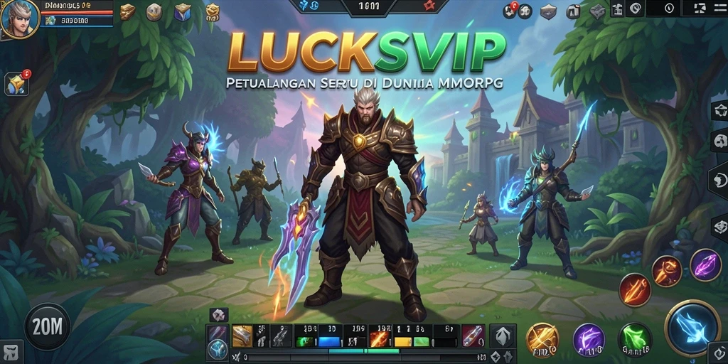 Screenshot gameplay LUCKSVIP menampilkan karakter beraksi di dunia MMORPG.