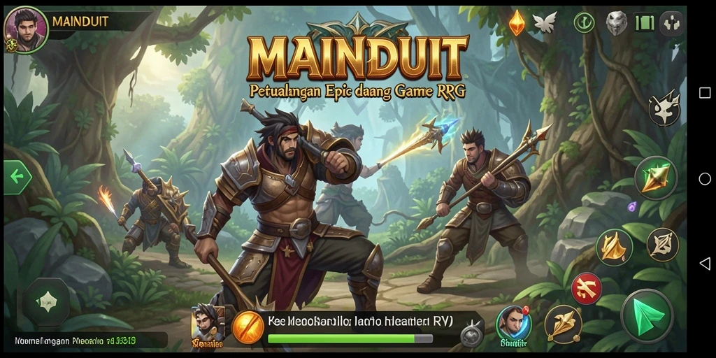 Screenshot gameplay MAINDUIT menampilkan aksi pertarungan seru dalam RPG.