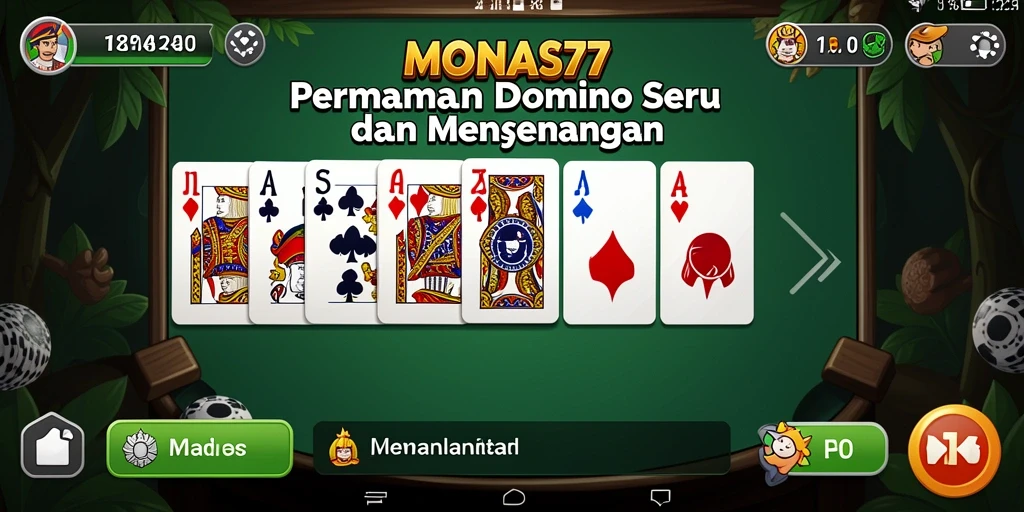 Tampilan menarik permainan Domino MONAS77 yang memikat.