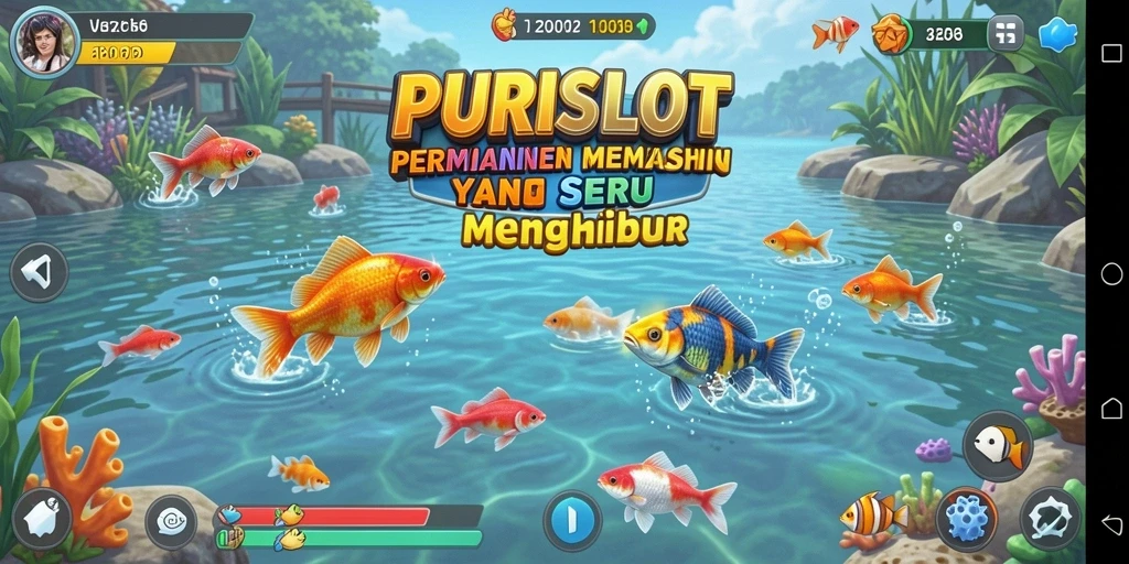 Tampilan menarik dari gameplay PURISLOT saat memancing ikan.