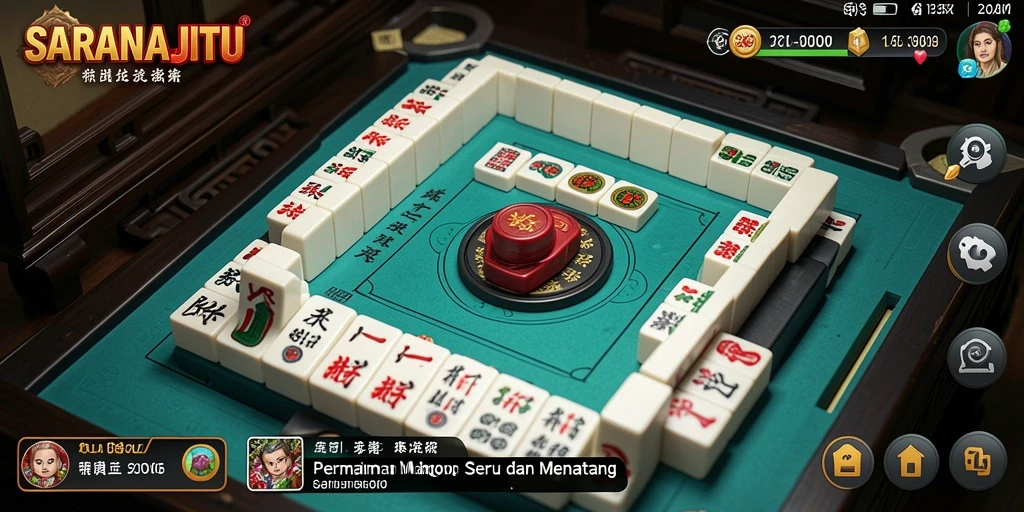 Screenshot gameplay SARANAJITU yang menampilkan tantangan Mahjong menarik.