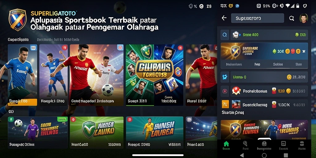 Tampilan utama SUPERLIGATOTO dengan berbagai pilihan taruhan olahraga.