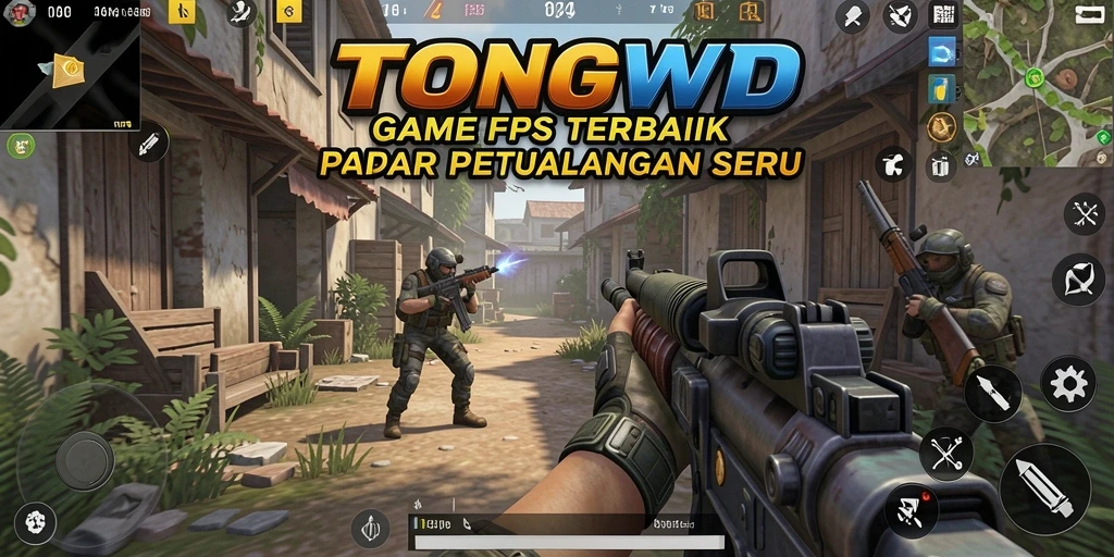 Screenshot utama TONGWD menampilkan aksi menembak yang mendebarkan.