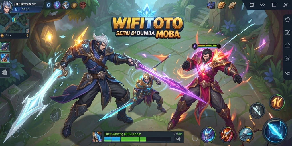 Screenshot gameplay WIFITOTO yang menunjukkan aksi seru di arena MOBA.