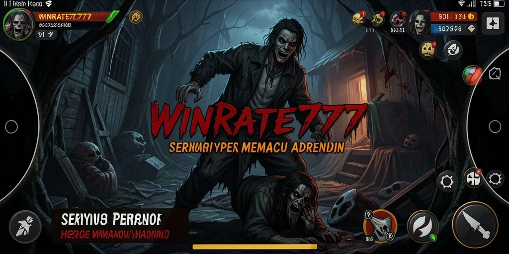 Tangkapan layar gameplay WINRATE777 menampilkan suasana Horror yang mencekam.